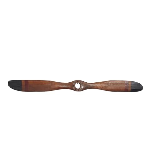 Deco 79 Wood Airplane Propeller Home Decor 2 Blade Wall Sculpture with Aviation Detailing, 5" x 48", Brown - Image 12