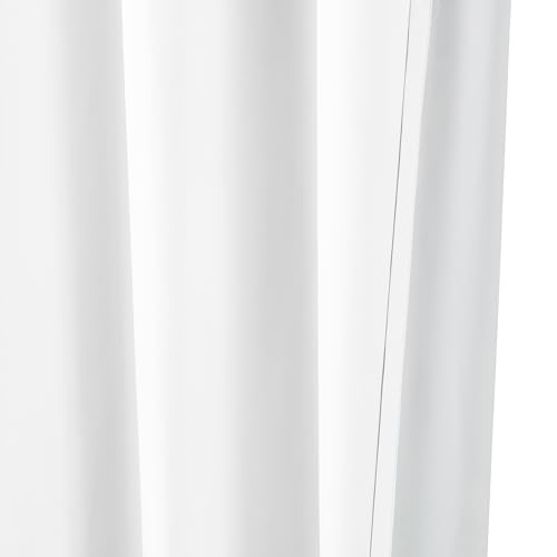 Room Darkening Blackout Window Curtain with Grommets, 52 x 84 Inches, White - Set of 2 - Image 6