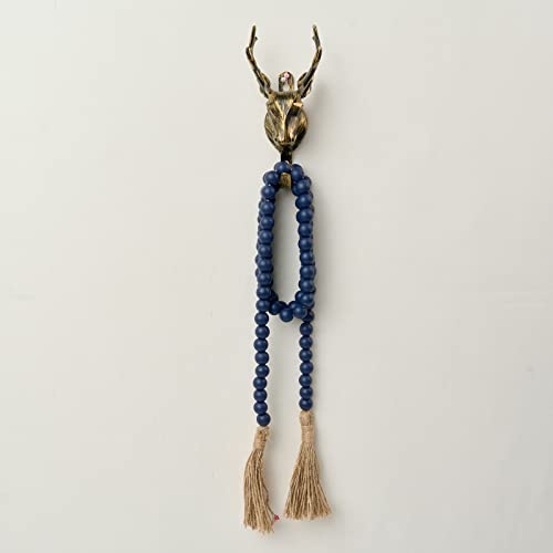 OMISHE 59in Wood Bead Garland with Tassels, Wooden Beads Garland, Decorative Beads Garland Decor, Farmhouse Beads Garland for Wall Hanging Home Festival Decor, Navy Blue - Image 6