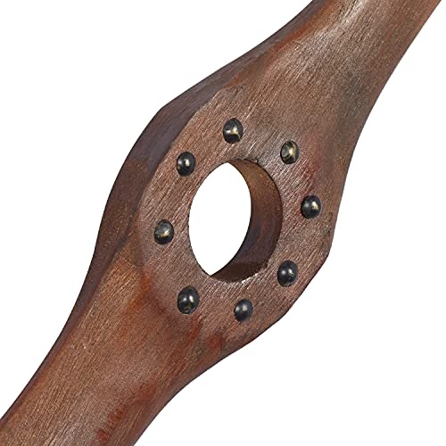 Deco 79 Wood Airplane Propeller Home Decor 2 Blade Wall Sculpture with Aviation Detailing, 5" x 48", Brown - Image 11