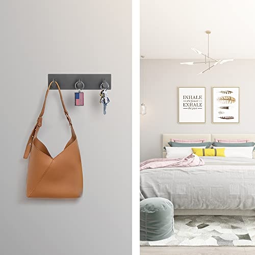 VIRFIN Key Holder for Wall with 2 Self-Adhesive Tapes, No Damage Key Holder Rack for Wall with 3 Key Hooks for Entryway, Door, Bathroom, Kitchen(Black) - Image 6