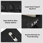Lwenki Key Holder for Wall, Decorative Key and Mail Holder with Shelf Has Large Hooks for Bags, Coats, Umbrella – Paulownia Wood Key Hanger with Mounting Hardware (9.8”W x 6.7”H x 4.2”D) - Image 6