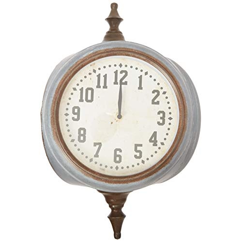 Creative Co-Op Metal Double Sided Wall Clock - Image 1