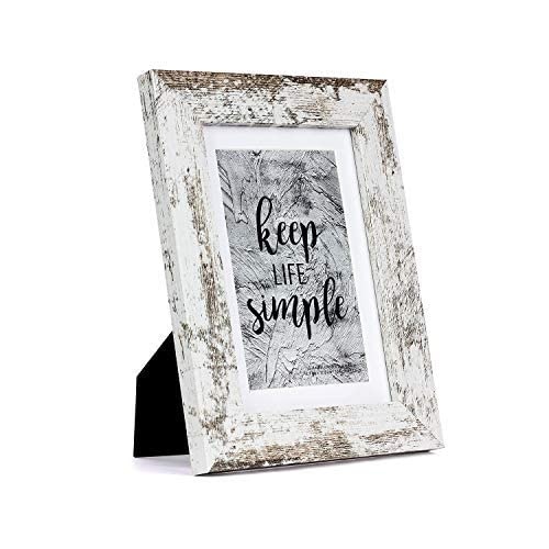 kennethan Rotten White 5x7 inch Picture Frame Wide Molding - Wall Mounting Material Included - Image 1