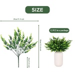 HTEEP 12Pcs artificial Boxwood shrubs, UV resistant and colorfast, outdoor artificial flowers, artificial farm greens, poplar stem false plants, gardens, offices - Image 9
