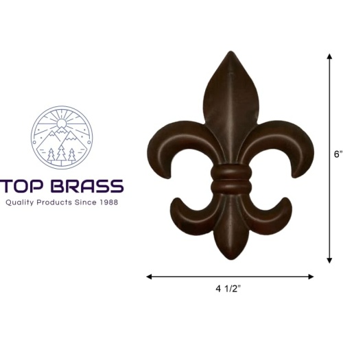 Top Brass 6" Metal Fleur De Lis Wall Decor Art (3 Pack) - New Orleans Style Home Decor - Image 7