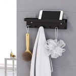MKO Decorative Wall Mounted Mail Organizer and Key Holder with Tray - 6 Stainless Steel Key Hooks for Hallway Kitchen Farmhouse Decor (Black) - Image 6
