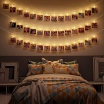 CozyHome - 5.5YD photo string with clips battery with timer remote | 30x light clips led | hanging fairy picture indoor | photo lights with clips | clip lights for girl pictures | teen girl room decor - Image 2