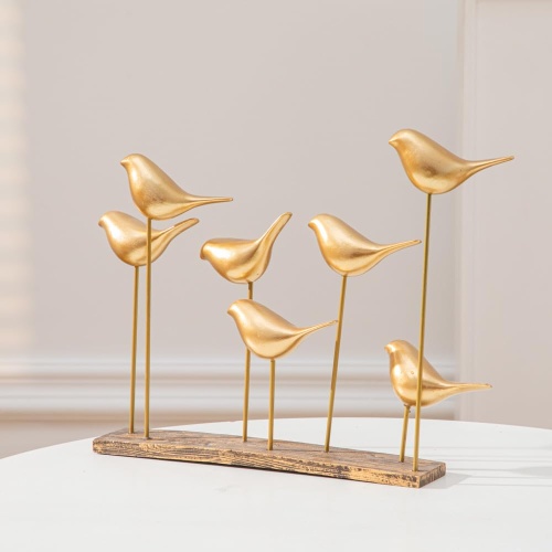 Anding Gold Bird Sculptures Decorative Accessories, Small Animal Statues, Modern Home Decoration, Shelf Decorations Bookshelf, Coffee Table, Shelf Knickknacks (A51521 Gold Bird) - Image 7