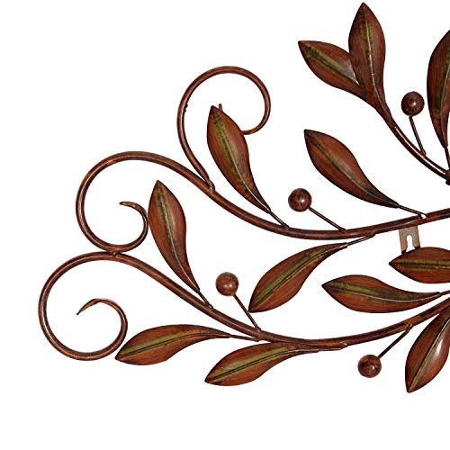 Deco 79 Metal Leaf Home Decor Sculpture, Wall Art 47" x 1" x 14", Brown - Image 12