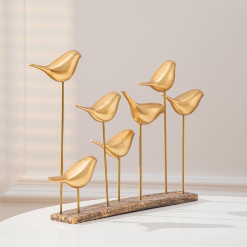 Anding Gold Bird Sculptures Decorative Accessories, Small Animal Statues, Modern Home Decoration, Shelf Decorations Bookshelf, Coffee Table, Shelf Knickknacks (A51521 Gold Bird) - Image 8