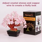 Parma77 Feng Shui Natural Rose Pink Quartz Crystal Money Tree Bonsai Style Decoration for Wealth and Luck - Image 6