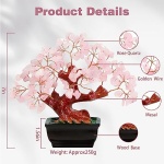 Parma77 Feng Shui Natural Rose Pink Quartz Crystal Money Tree Bonsai Style Decoration for Wealth and Luck - Image 5