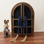 OMISHE 59in Wood Bead Garland with Tassels, Wooden Beads Garland, Decorative Beads Garland Decor, Farmhouse Beads Garland for Wall Hanging Home Festival Decor, Navy Blue - Image 5