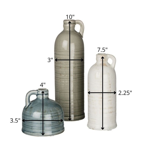 Sullivans Ceramic Jug Vase Set, Farmhouse Decor, Kitchen, Bedroom, Office, Living Room, Bathroom, & Coffee Table Centerpiece Decorations, Vases for Decor, Mantle & Shelf Decor (CM2431) - Image 9