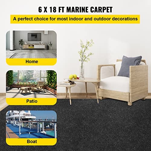 Happybuy Boat Carpet, 6 ft x 18 ft Marine Carpet for Boats, Waterproof Black Indoor Outdoor Carpet with Marine Backing Anti-Slide Marine Grade Boat Carpet Cuttable Easy to Clean Patio Rugs Deck Rug - Image 9