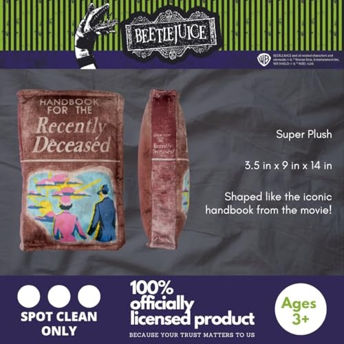 Franco Collectibles Beetlejuice for The Recently Deceased Book Bedding Super Soft Plush Decorative Throw Pillow, 14 in X 9 in, (Officially Licensed Product) - Image 5