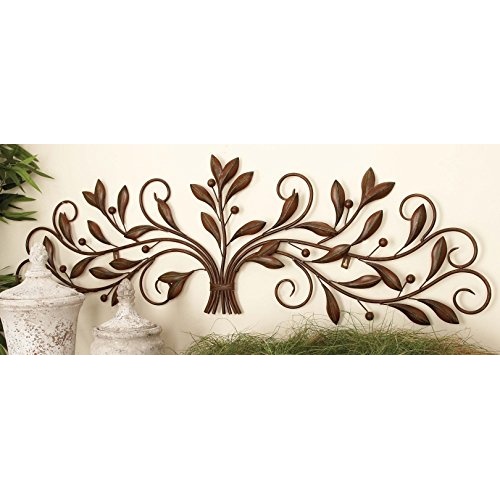 Deco 79 Metal Leaf Home Decor Sculpture, Wall Art 47" x 1" x 14", Brown - Image 2