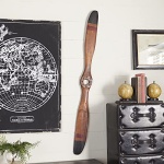 Deco 79 Wood Airplane Propeller Home Decor 2 Blade Wall Sculpture with Aviation Detailing, 5" x 48", Brown - Image 13