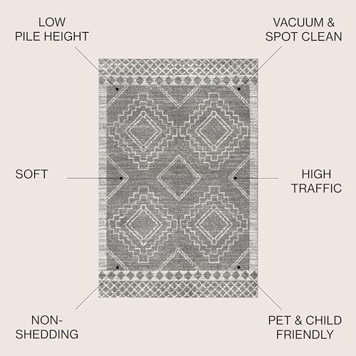 JONATHAN Y MOH200C-8 Amir Moroccan Beni Souk Indoor Area-Rug Bohemian Farmhouse Rustic Geometric Easy-Cleaning Bedroom Kitchen Living Room Non Shedding, 8 X 10, Gray,cream - Image 11
