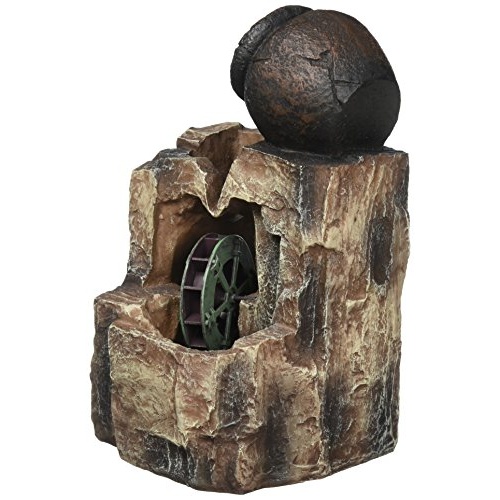 OK LIGHTING 11 in. Stone/Gray LED Table Fountain - Image 3