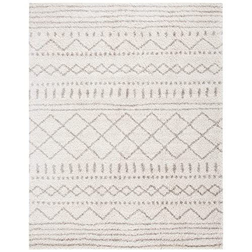 SAFAVIEH Arizona Shag Collection Area Rug - 8' x 10', Ivory & Beige, Moroccan Design, Non-Shedding & Easy Care, 1.6-inch Thick Ideal for High Traffic Areas in Living Room, Bedroom (ASG741A) - Image 4