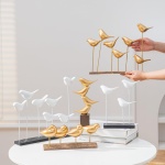 Anding Gold Bird Sculptures Decorative Accessories, Small Animal Statues, Modern Home Decoration, Shelf Decorations Bookshelf, Coffee Table, Shelf Knickknacks (A51521 Gold Bird) - Image 5