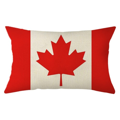 Ogiselestyle Canada Maple Flag Throw Pillow Cover, 12 x 20 Inch Canada Flag Cushion Case Decoration for Sofa Couch - Image 1