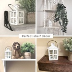 Kate Aspen Rustic Farmhouse White Candle Holder, Wedding, Centerpiece Table, Home, Shelf, 5 inch Decorative Lantern - Image 6