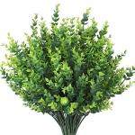 HTEEP 12Pcs artificial Boxwood shrubs, UV resistant and colorfast, outdoor artificial flowers, artificial farm greens, poplar stem false plants, gardens, offices - Image 2