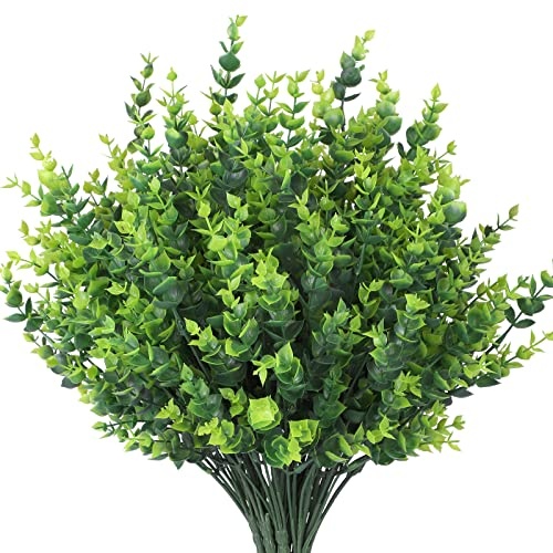 HTEEP 12Pcs artificial Boxwood shrubs, UV resistant and colorfast, outdoor artificial flowers, artificial farm greens, poplar stem false plants, gardens, offices - Image 2