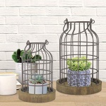 Stonebriar SB-5393C 2PC Wire METAL CLOCHE SET, Set of 2, Brown - Image 3