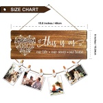 Buecasa Housewarming Gifts New Home Sign Decor - Rustic Wall Hanging Picture Frame with 6 Heart Clips -This Is Us Wall Decor 15.8x6.0 Inches - Image 3