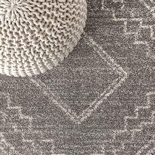JONATHAN Y MOH200C-8 Amir Moroccan Beni Souk Indoor Area-Rug Bohemian Farmhouse Rustic Geometric Easy-Cleaning Bedroom Kitchen Living Room Non Shedding, 8 X 10, Gray,cream - Image 4