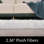 Latepis White Sheepskin Rug 2x3 Faux Fur Sheepskin Rug for Living Room Fluffy Washable Rug for Bedroom Luxury Room Decor Furry Rug Rectangle - Image 6