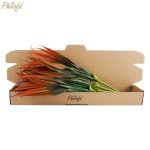 Phliofd 6Pcs Artificial Grass Fake Plants 17.3in Outdoor Plastic Plants UV Resistant Greenery Fake Grass for Home Window Garden Office Patio Hanging Planter Pathway Front Porch Décor Red - Image 2