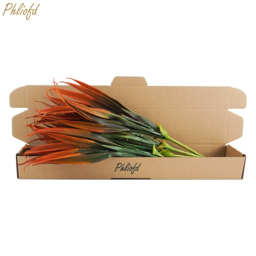 Phliofd 6Pcs Artificial Grass Fake Plants 17.3in Outdoor Plastic Plants UV Resistant Greenery Fake Grass for Home Window Garden Office Patio Hanging Planter Pathway Front Porch Décor Red - Image 2
