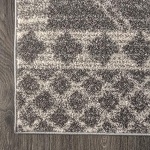 JONATHAN Y MOH200C-8 Amir Moroccan Beni Souk Indoor Area-Rug Bohemian Farmhouse Rustic Geometric Easy-Cleaning Bedroom Kitchen Living Room Non Shedding, 8 X 10, Gray,cream - Image 2