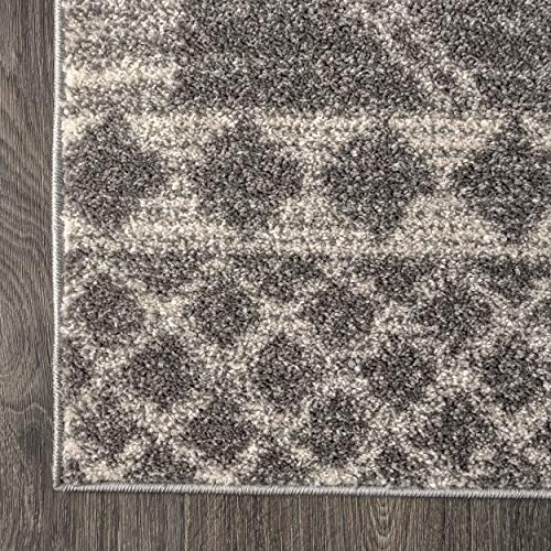 JONATHAN Y MOH200C-8 Amir Moroccan Beni Souk Indoor Area-Rug Bohemian Farmhouse Rustic Geometric Easy-Cleaning Bedroom Kitchen Living Room Non Shedding, 8 X 10, Gray,cream - Image 2