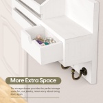 FifthQuarter Key and Mail Holder For Wall, Mail Organizer Wall Mount with 6 Hooks and Storage Drawer, Easy Installation Key Rack for Entryway and Home Decor (A-White) - Image 5