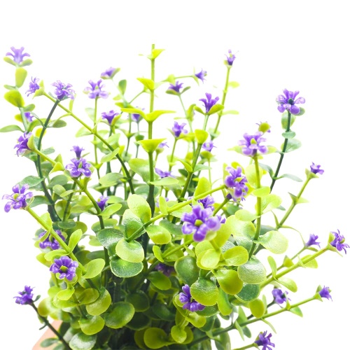 Svenee Artificial Mini Potted Plants Fake Plastic Milan Flower for Farmhouse Living Room Bathroom Office Desk Shelf Home Greenery Decoration (Purple) - Image 5