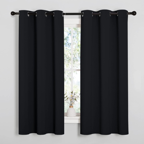 NICETOWN Halloween Pitch Black Solid Thermal Insulated Grommet Blackout Curtains/Drapes for Bedroom Window (2 Panels, 42 inches Wide by 63 inches Long, Black) - Image 8