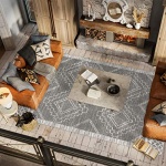 JONATHAN Y MOH200C-8 Amir Moroccan Beni Souk Indoor Area-Rug Bohemian Farmhouse Rustic Geometric Easy-Cleaning Bedroom Kitchen Living Room Non Shedding, 8 X 10, Gray,cream - Image 8