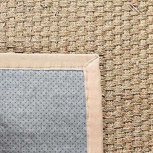 SAFAVIEH Natural Fiber Collection Accent Rug - 2' x 3', Natural & Beige, Border Basketweave Seagrass Design, Easy Care, Ideal for High Traffic Areas in Entryway, Living Room, Bedroom (NF114A) - Image 2