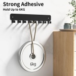 pickpiff 1 Pack Key Holder for Wall Adhesive, Key Hooks with 8 Hooks Wall Mounted, Black Key Hangers for Wall Decor No Drill for Living Room, Kitchen, Office - Image 7