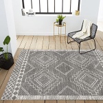 JONATHAN Y MOH200C-8 Amir Moroccan Beni Souk Indoor Area-Rug Bohemian Farmhouse Rustic Geometric Easy-Cleaning Bedroom Kitchen Living Room Non Shedding, 8 X 10, Gray,cream - Image 7