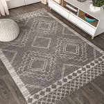 JONATHAN Y MOH200C-8 Amir Moroccan Beni Souk Indoor Area-Rug Bohemian Farmhouse Rustic Geometric Easy-Cleaning Bedroom Kitchen Living Room Non Shedding, 8 X 10, Gray,cream - Image 9