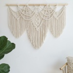 large macrame wall hanging - Boho Tapestry Macrame Wall Decor Art- Chic Bohemian Handmade Woven Tapestry Home Decoration for Bedroom Living Room Apartment Wedding Party - 43"x32" (Beige-fringe) - Image 5