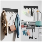 GTK Key Holder for Wall, Key Hooks with 10 Hooks, Wall Mounted Key Holder for Hallway, Self Adhesive Key Rack(Black) - Image 2