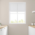 CALYX INTERIORS Pleated Fabric Window Shade, Light Filtering, Cordless, 46.5" W x 48" H, White - Image 7